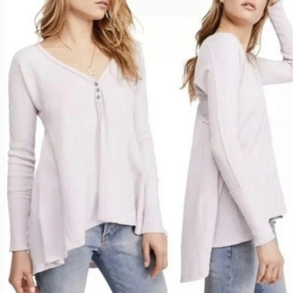Free People We The Free Citrine Thermal Top tee size medium‎ Long Sleeve - Picture 1 of 9